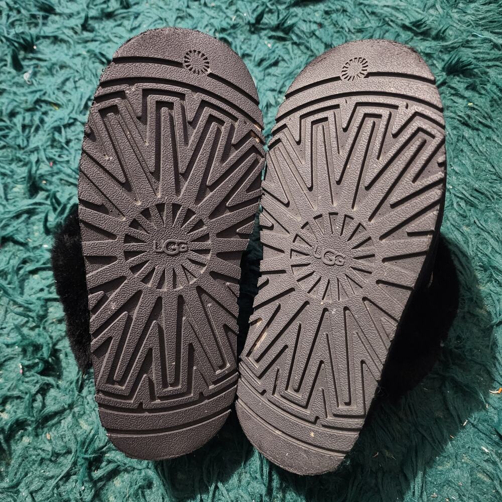 UGG Fluff Yeah Platform Slide Slippers Black Size… - image 4